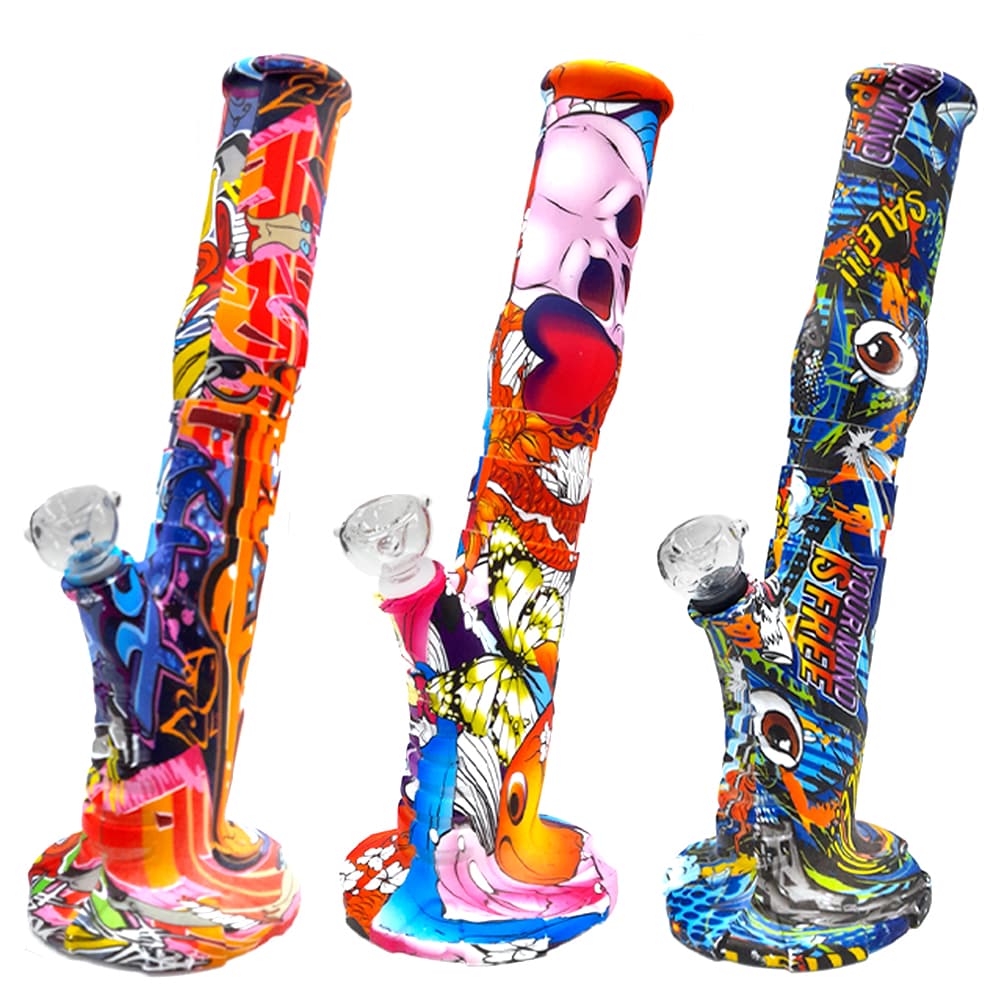 Bong Hard Silicone & Glass Bowl 36 cm. Mix Color