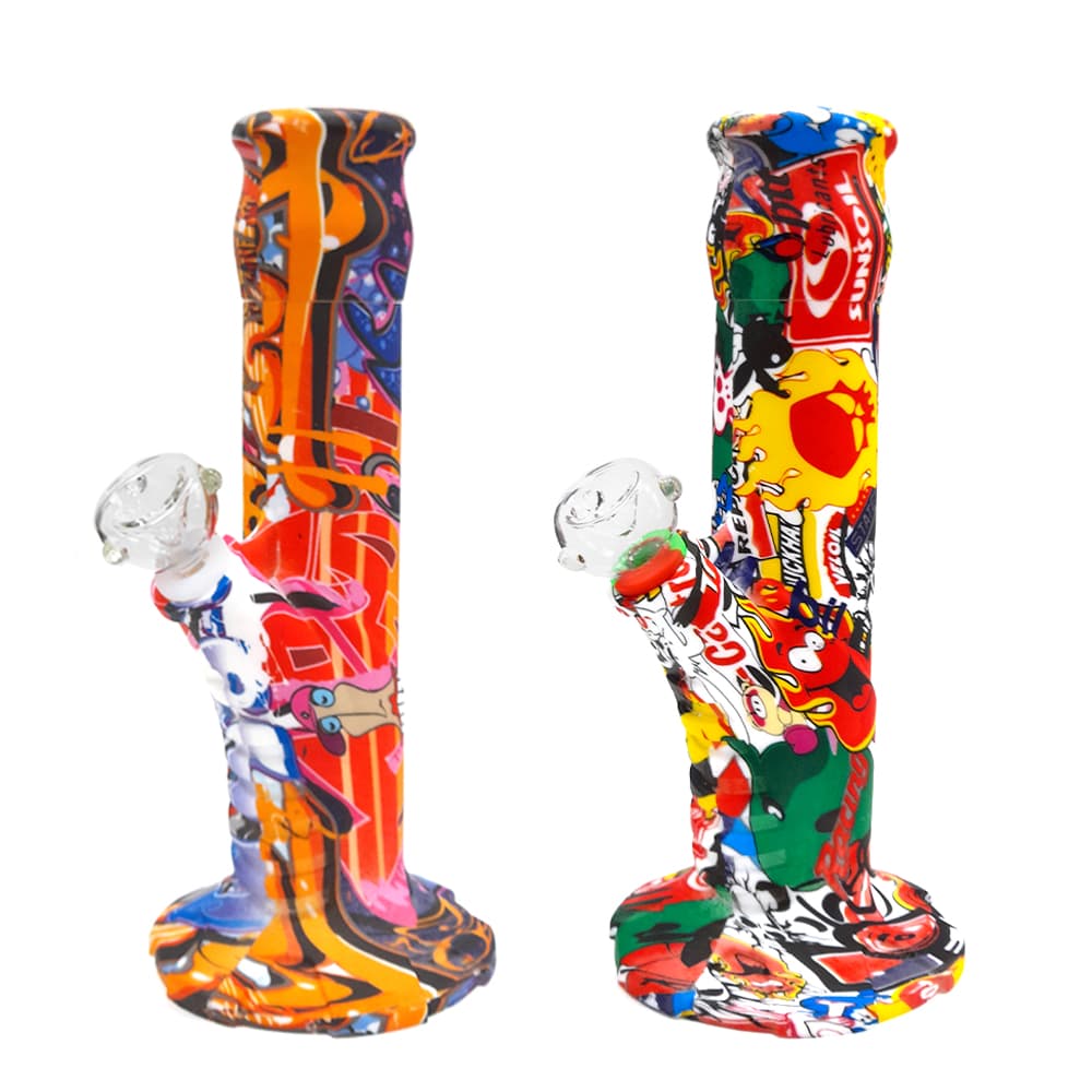 Bong Hard Silicone & Glass Bowl 26 cm. Mix Color