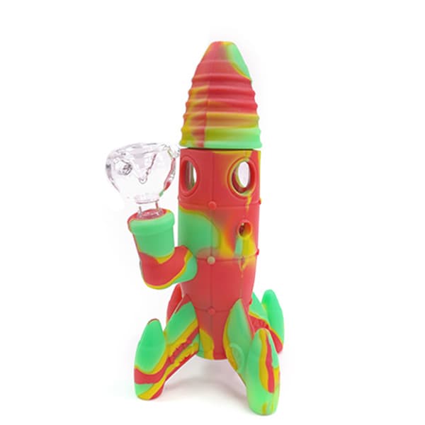 Bong Hard Silicone & Glass Bowl Rocket 18 cm.