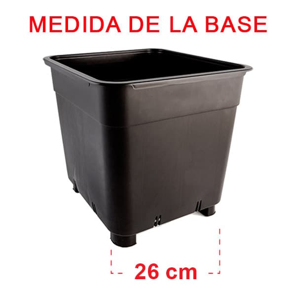 Maceta Cuadrada Negra 30 x 30 x 31 cm. / 25 lt. Elevada Easy Garden