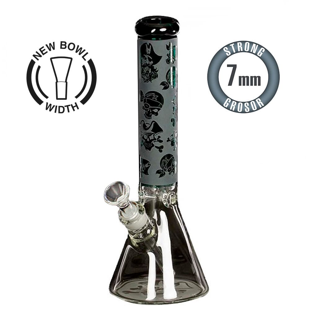 Bong Cristal Pirates Skulls Ed. Limitada 37 cm. Heavy 7 mm.