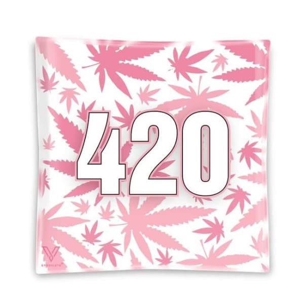 Cenicero Cristal Cuadrado 420 Pink 11x11 cm.