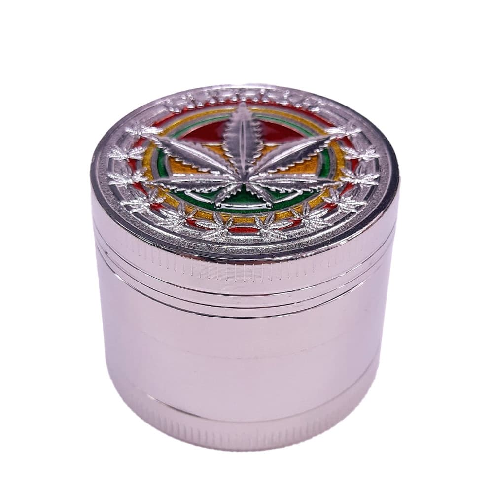 Grinder Polinizador Metal Rasta Silver 52 mm.