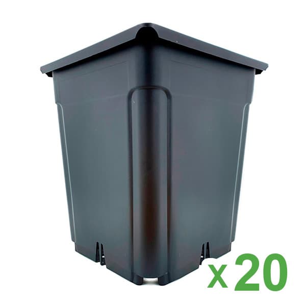 Maceta Cuadrada Negra Easy Garden 7l. 20 u.