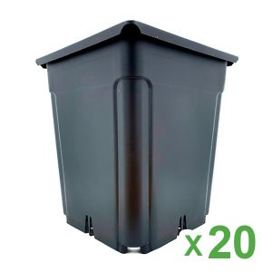 Maceta Cuadrada Negra Easy Garden 7l. 20 u.